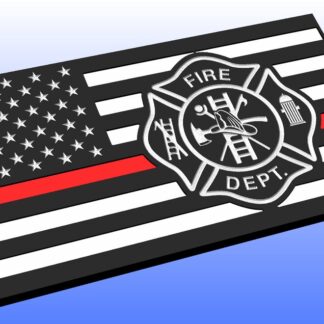 Wooden Thin Red Line Flag Plaque