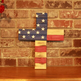 Wooden Patriotic Cross "One Nation Under GOD"